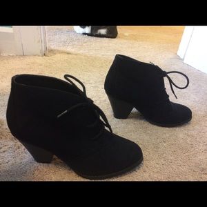 Black Lace-Up Booties